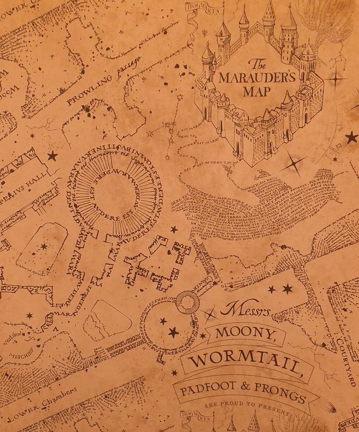 an old map is shown with the names and places on it, including hogwart's castle