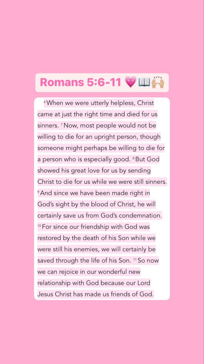 a pink background with the words romans 5 6 - 11