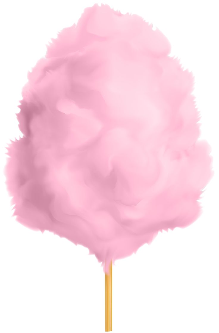 a pink cotton candy on a wooden stick