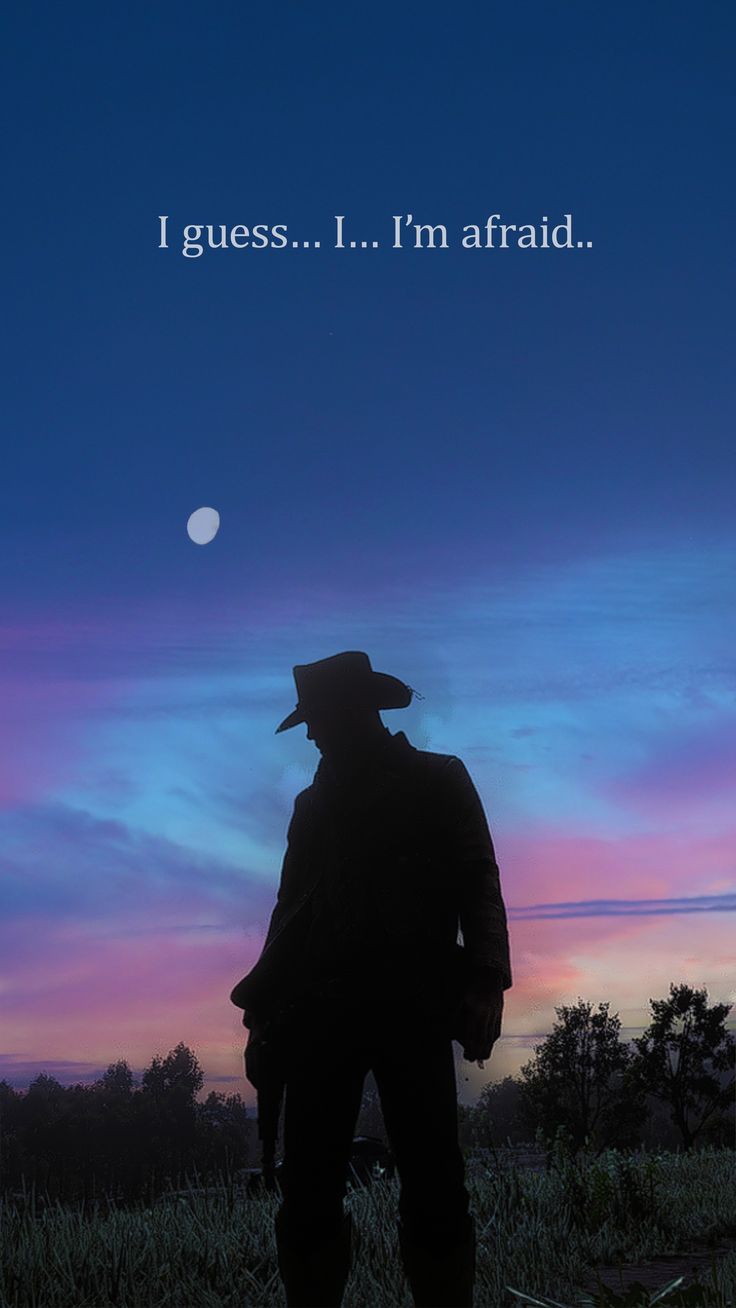 the silhouette of a man in a cowboy hat is looking at the sky with a full moon behind him