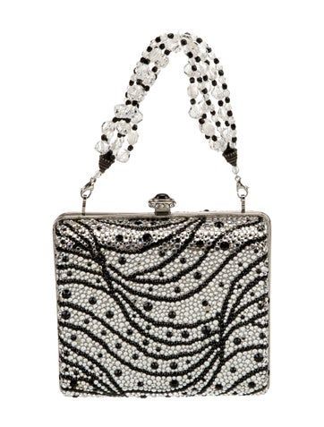 Katherine Baumann Evening BagSilver CrystalAnimal PrintSilver-Tone HardwareHandleBeaded & Crystal AccentsLeather LiningPush-Lock Closure at Top Rectangular Evening Shoulder Bag With Silver Accents, Evening Shoulder Bag With Silver Accents, Designer Evening Bags With Silver Accents, Luxury Shoulder Bag With Silver Accents For Formal Occasions, Black Bag With Silver Accents For Formal Occasions, Luxury Formal Shoulder Bag With Silver Accents, Black Bags With Silver Accents For Formal Occasions, Formal Black Bag With Silver Accents, Rectangular Shoulder Bag With Palladium Hardware For Party