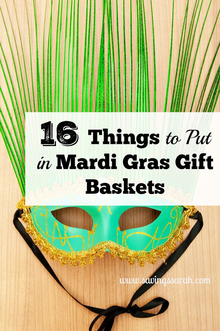 a mardi gras mask with the words 16 things to put in it