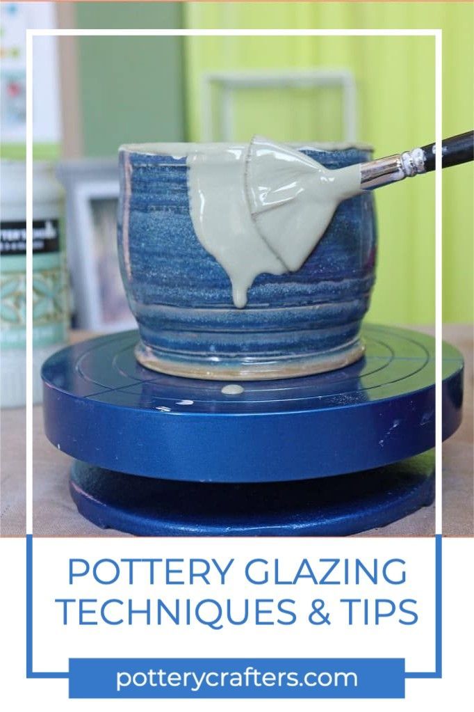 pottery glazeing techniques and tips with text overlay that reads pottery glazeing techniques & tips