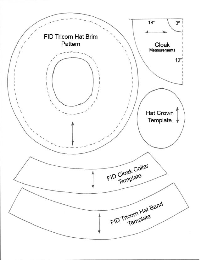 the diagram shows how to make a circular pattern for a hat with different sizes and shapes