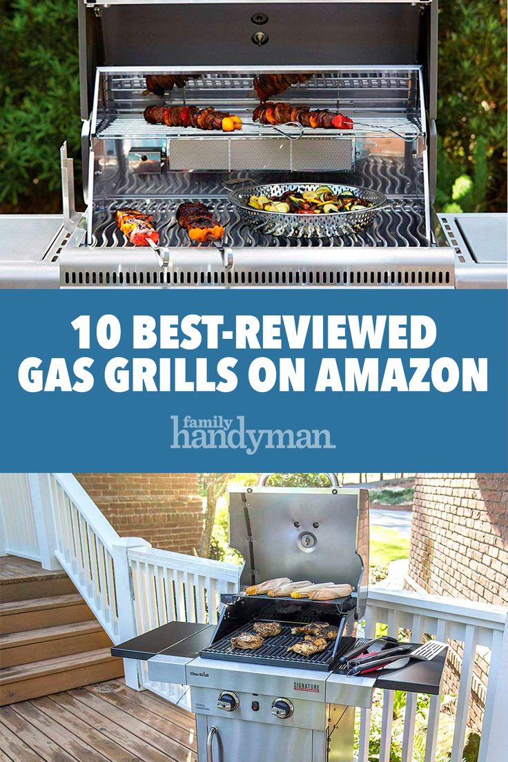 an outdoor grill with the words 10 best - reviewed gas grills on amazon