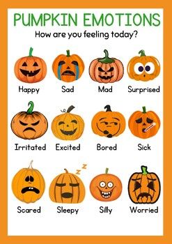 pumpkin emoticions with the words how are you feeling today?