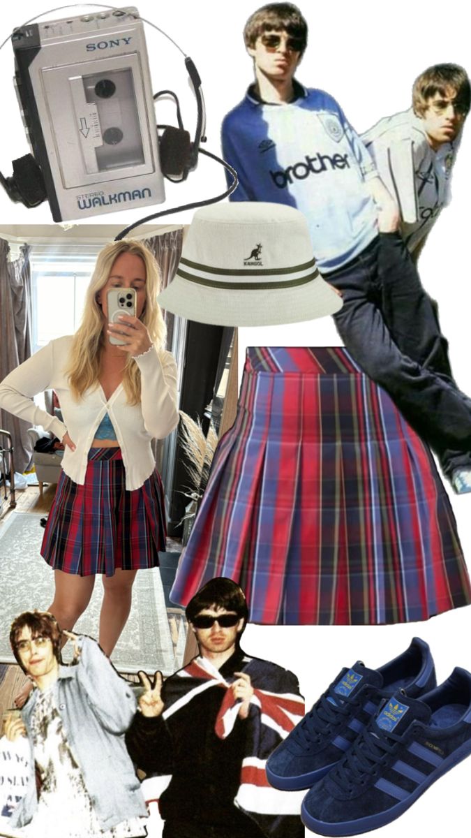 90’s Brit pop Oasis gig outfit planning, feat The Vampire’s Wife tartan skirt Britpop Fashion, Oasis Aesthetic, Gig Outfit, Brit Pop, Oasis Clothing, Outfit Planning, 90’s Aesthetic, Tartan Skirt, Origin Story