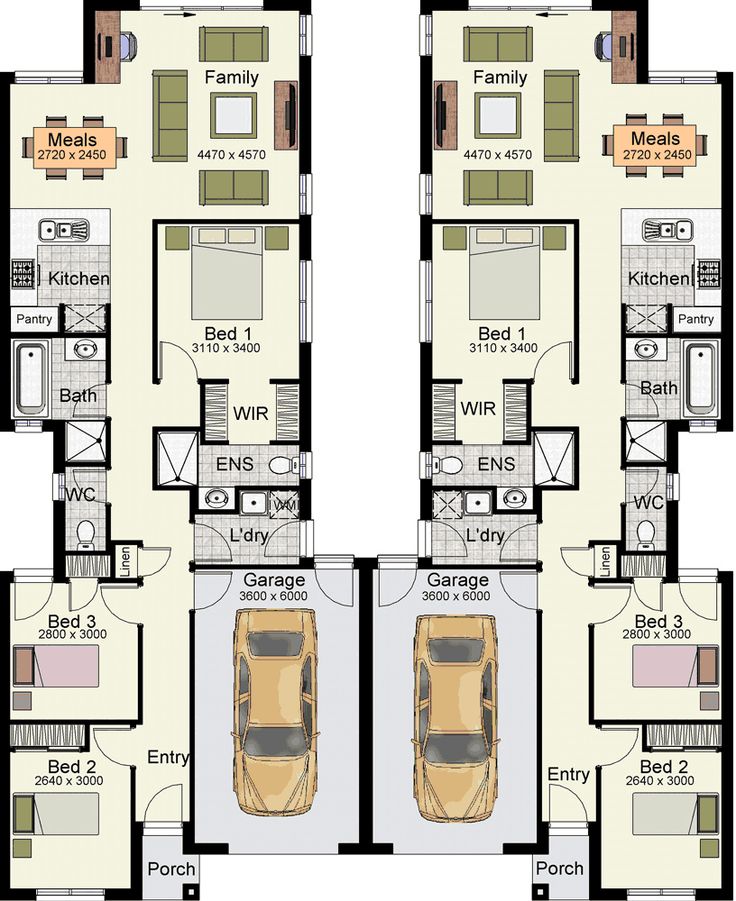 two story house plan with 2 car garages and 3 bedroom apartment floor plans for small houses