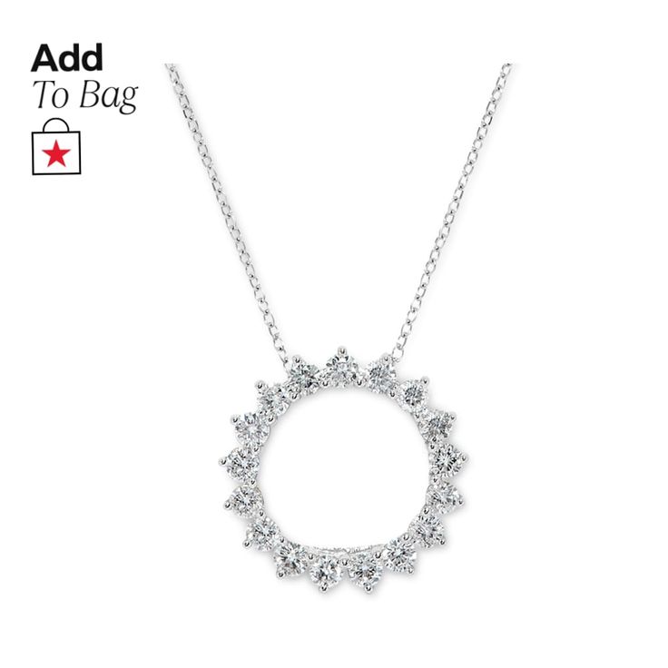 in stock Macy's Diamond Necklace With Prong Setting, Macy's Diamond Cut Necklace In Diamond White, Macy's White Gold Necklace With Brilliant Cut, Macy's Diamond Cut Diamond White Necklace, Macy's Diamond White Diamond Cut Necklace, Macy's Brilliant Cut White Gold Necklace, Macy's Fine Jewelry White Necklace, Macy's Diamond Necklace With Round Diamond Accents, Macy's Round Diamond Necklace With Diamond Accents