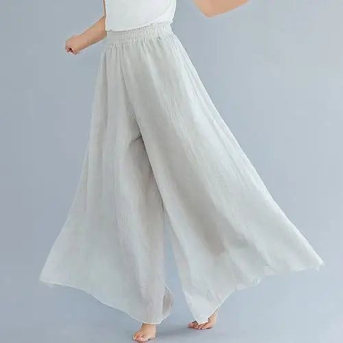 41207849287747|41207849451587 Summer Solid Color Wide Leg Pants, Solid Color Summer Wide Leg Pants, Solid Color Summer Wide Leg Full Length Pants, Summer Solid Color Full Length Wide Leg Pants, Summer Full Length Solid Wide Leg Pants, Spring Flare Stretch Maxi Skirt, Flowy Wide Leg Maxi Skirt For Spring, Spring Solid Color Ankle-length Harem Pants, Spring Flare Wide Leg Pants With Elastic Waistband