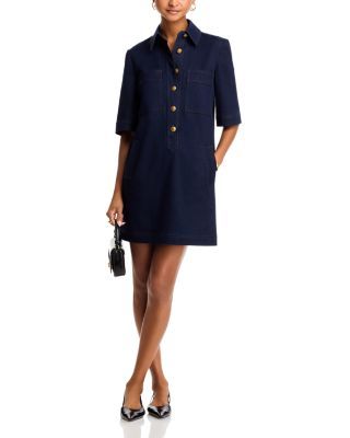 Veronica Beard Koulis Denim Dress Elegant Short Sleeve Denim Workwear Dress, Elegant Short Sleeve Denim Dress For Work, Elegant Short Sleeve Denim Dress, Womens Denim Dress, Black B, Veronica Beard, Above The Knee, Denim Dress, Pick Up