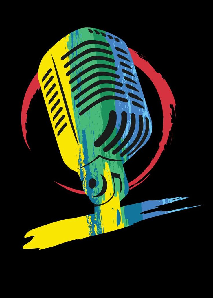 an old fashioned microphone with paint splattered on the top and bottom, against a black background