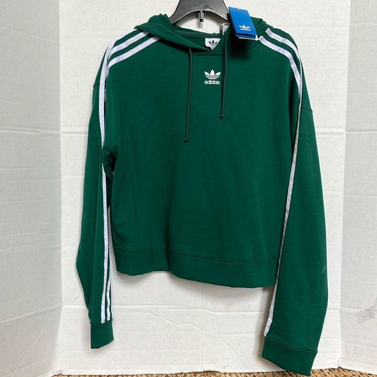 Closet Clean Out!!! Adidas Women’s Cropped Hoodie Nwt Size Small No Pockets Drawstring Adjustable Hoodie Color Green With White Stripes Retail $60 Cleaning Out My Daughters Closet Lots Of Items Will Be Posted Soon. Green Cropped Hoodie, Adidas Set, My Daughters, Adidas Tops, Christmas Wishlist, Colorful Hoodies, Cropped Hoodie, Clean Out, Adidas Women