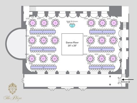 the floor plan for an event with tables and chairs