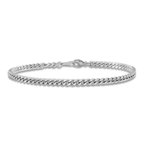 Classic Silver Cuban Link Bracelet, Sterling Silver Curb Chain Bracelet With Oval Links, Classic Cuban Link Silver Chain Bracelet, White Gold Curb Chain Bracelet, Modern Bracelet With Curb Chain And Oval Links, Classic Sterling Silver Curb Chain Bracelet, Formal Sterling Silver Link Bracelet With Curb Chain, Modern White Gold Cuban Link Bracelet, White Gold Sterling Silver Curb Chain Bracelet