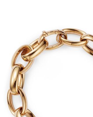 Alberto Amati 14K Yellow Gold Chain Link Bracelet - 100% Exclusive Luxury Polished Link Chain Bracelet, Luxury Chain Link Bracelet With Polished Finish, Luxury Polished Chain Link Bracelet, Luxury Gold Link Chain Bracelet, Luxury Yellow Gold Oval Link Chain Bracelet, Elegant Formal Chain Bracelet With Shiny Finish, Elegant Shiny Finish Chain Bracelet For Formal Occasions, Luxury Gold Chain Bracelet, Luxury Yellow Gold Oval Link Bracelet