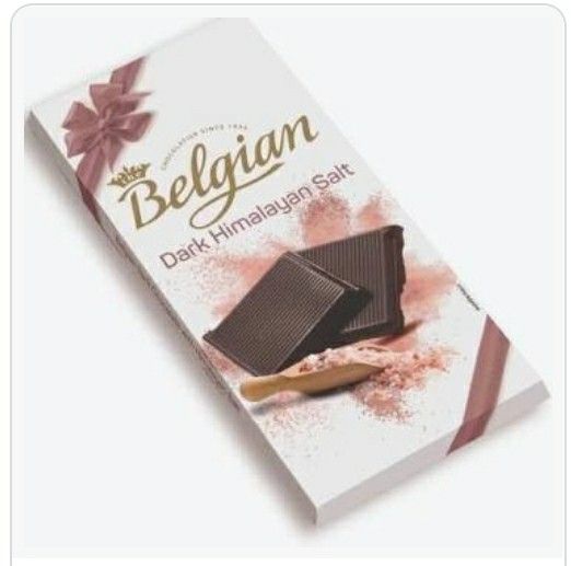 a box of belgann dark chocolate with pink flowers on the front and side