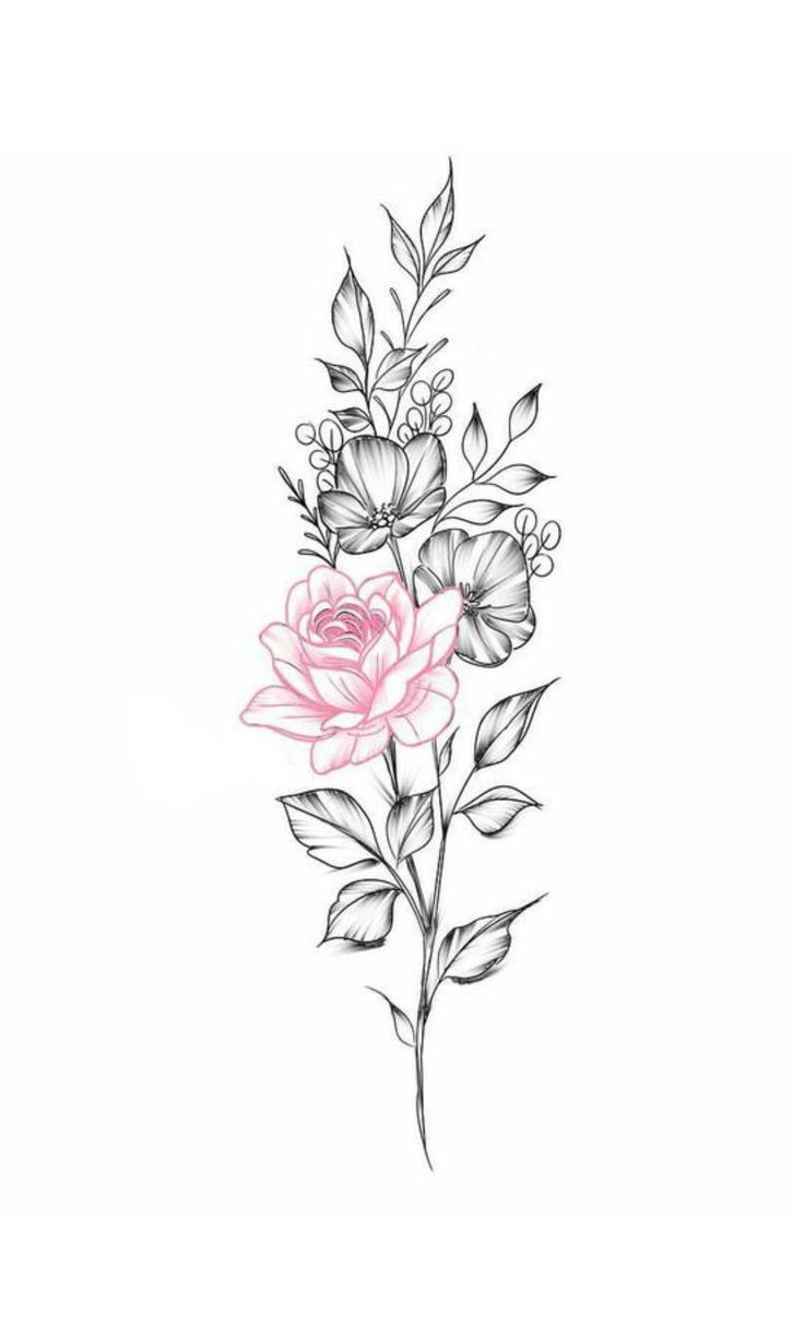 a pink rose tattoo design on the back of a woman's shoulder and arm