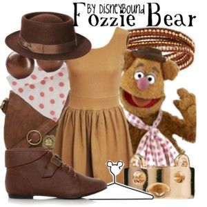 a woman's outfit and shoes with the muppet from disney world is shown