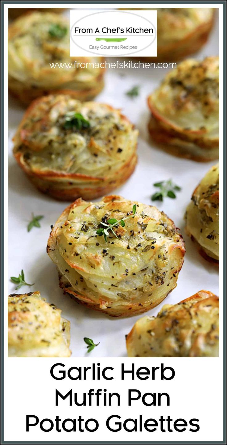 garlic herb muffins with potatoes and parsley