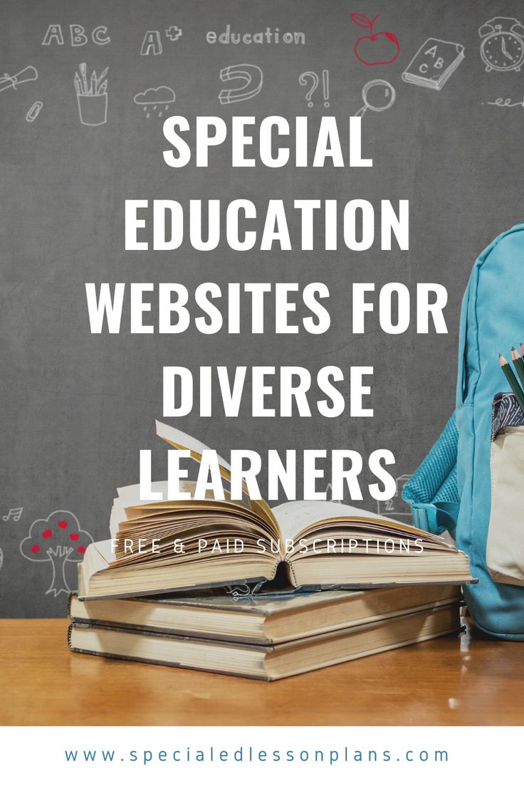 a backpack and books with the words special education website for diverse learners