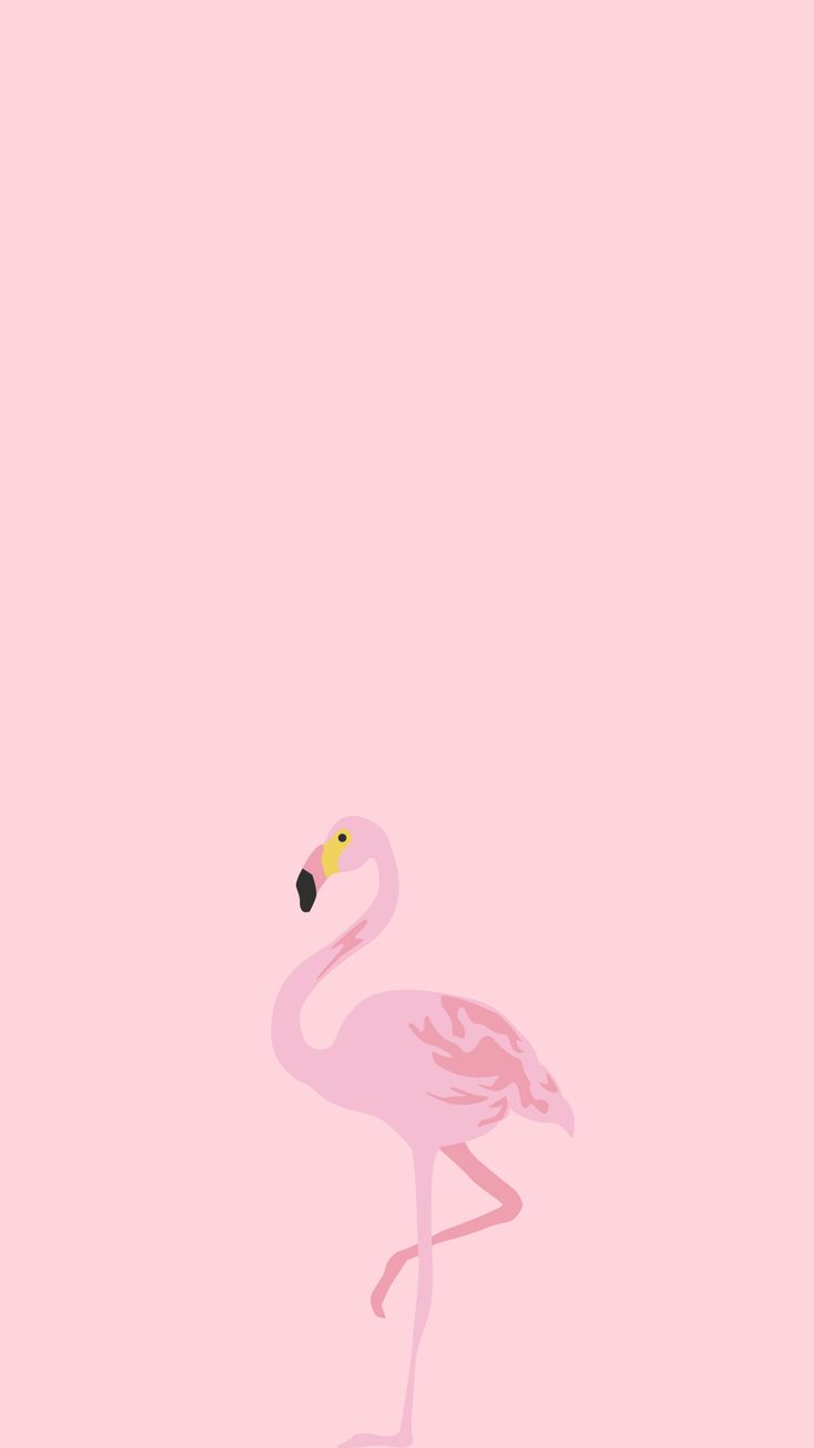 a pink flamingo standing in the middle of a room with no one around it