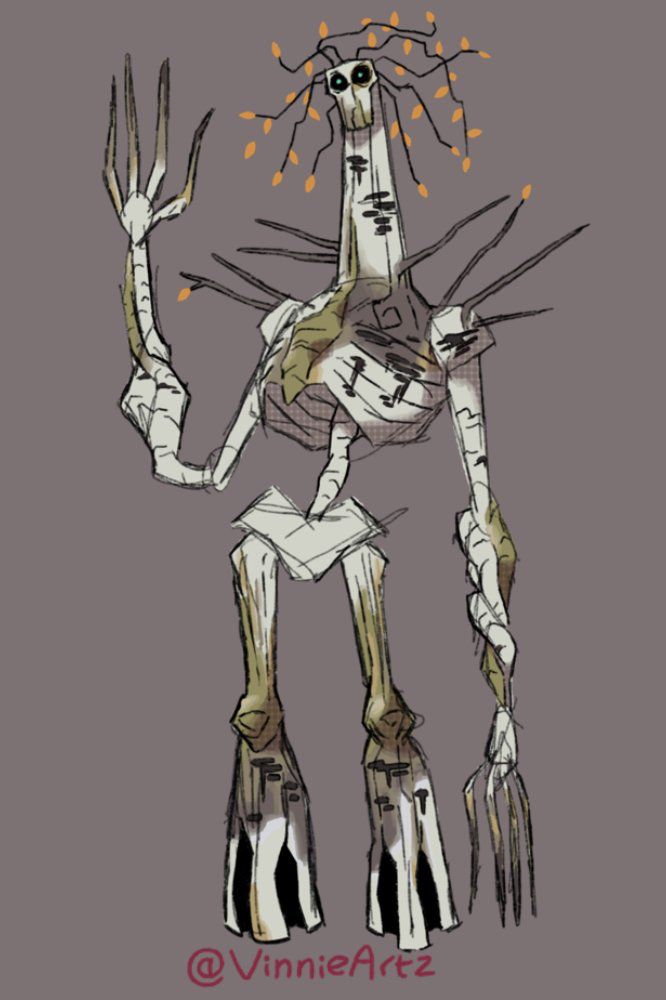 a drawing of a skeleton holding scissors in it's hands