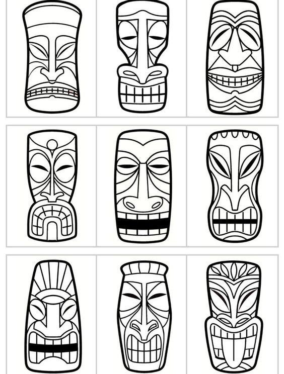 an image of totem mask coloring pages