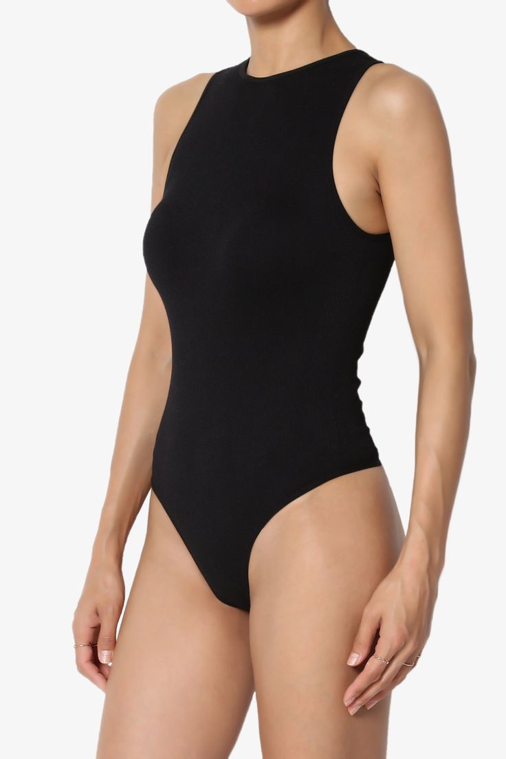 Featuring a convenient one-and-done design in a classic silhouette, this bodysuit is a simple yet flattering closet staple. Wear with high-waisted jeans or your favorite skirts and more?there's no wrong way to wear this comfortable piece.Thong panty with adjustable hook & eye gussetCrew neck, Sleeveless styling, Curve-hugging fitSeamless ribbed knit, ultimate base layerOne size fits most, 00~6Model size : 5'3" height, 34" bust, 24" waist, 34" hip, Normally wear 00~0, XS,24, and is wearing a size Fitted Bodysuit With Seamless Construction, Solid Fitted Bodysuit With Seamless Construction, Seamless High Neck Bodysuit In Solid Color, Seamless High-cut Leg High Stretch Bodysuit, Seamless High-cut High-stretch Bodysuit, Fitted Bodysuit With Lined Body, Night Out Bodysuit With Minimal Stretch, Fitted Solid Bodysuit With Lined Body, Minimal Stretch Bodysuit For Night Out