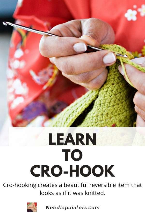 a woman is knitting with the words learn to crochet