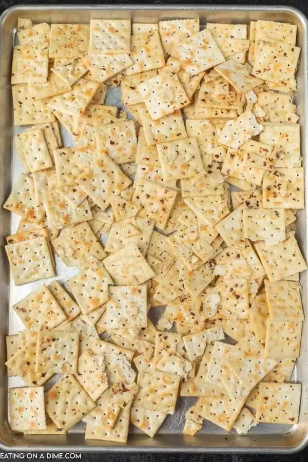 crackers on a baking sheet ready to be baked