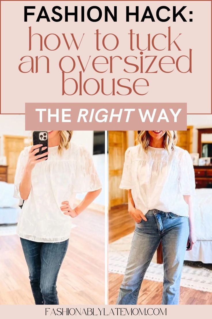 Discover the secrets to a perfect Tucked In Shirt Outfit with our detailed guide on How to Properly Tuck In an Oversized Shirt. Explore different techniques like the Shirt Tucked Into Jeans and the popular Half Tucked Shirt style. These Shirt Hacks will help you turn Loose Shirts into fashionable and sophisticated looks effortlessly. Long Tee Outfit, Front Tuck Shirt, Smart Casual White Shirt, Loose Shirt Outfit, Half Tucked Shirt, Tucked In Shirt Outfit, Shirt Tucked Into Jeans, Tucked In Shirt, Casual Mom Style