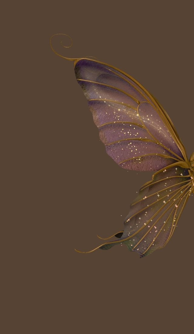 a purple and yellow butterfly flying through the air with water droplets on it's wings