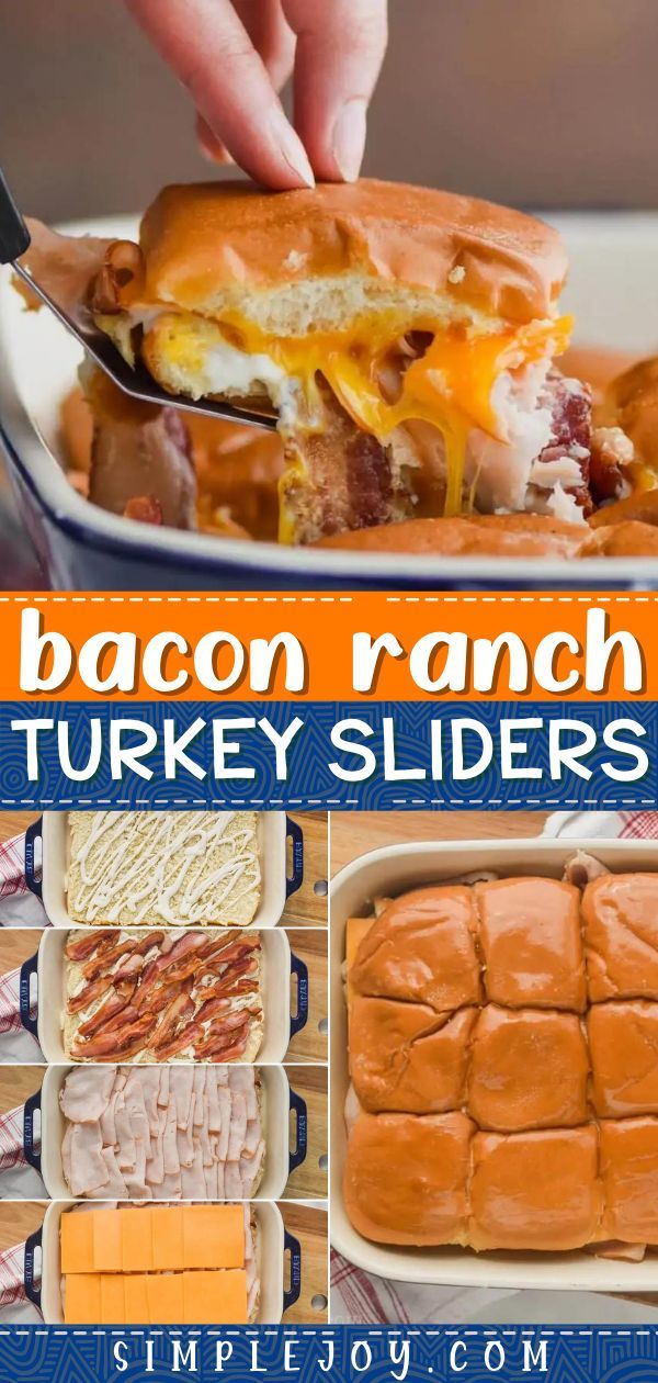 Bacon Ranch Turkey Sliders, game day snacks, super bowl party food ideas, simple dinner recipes Turkey Bacon Ranch Sliders, Easy Turkey Sliders, Super Bowl Dinner, Turkey Bacon Ranch, Bacon Ranch Sliders, Super Bowl Party Food Ideas, Sliders Recipes Turkey, Ranch Sliders, Turkey Lunch Meat