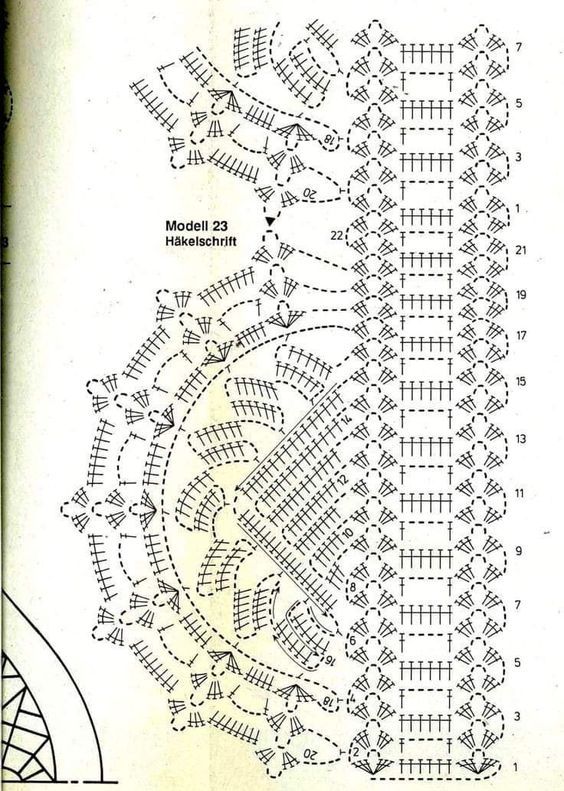 the crochet pattern is shown in black and white