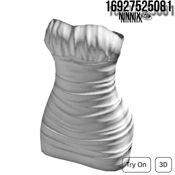 a 3d image of a dress made out of white material with text below it that reads,