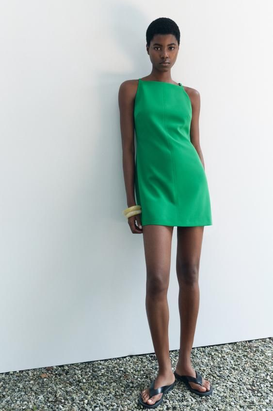 Zara Mini Dress Green, Mini Dress Collection, Zara Jacquard Dress Green, Zara Halter Dress Black, Zara Assymetric Dress Black, Zara Combined Dress, Zara Printed Green Dress, Zara Green Suede Dress, Satin Effect Mini Dress Zara