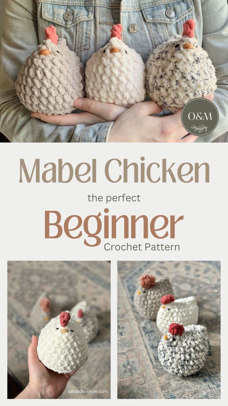 Mabel Chicken Crochet Pattern Crochet Projects For Mom, Soft Crochet Animals, Easy Christmas Crochet Gifts, Crochet Patterns Animals, Crochet Chicken Pattern, Chicken Crochet Pattern, Chicken Crochet, Chicken Pattern, Crochet Chicken