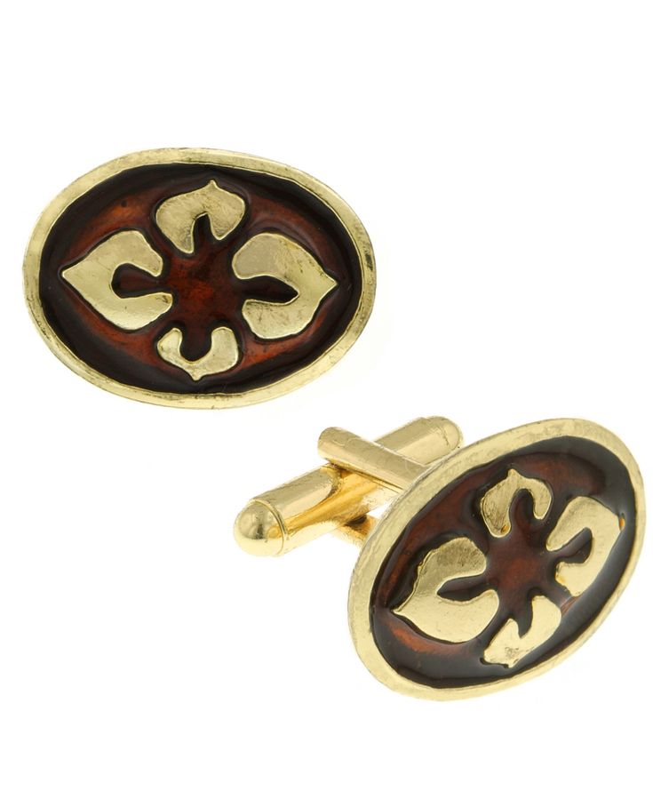 Featuring gilded leaves over enameled background set on a 14k gold plated oval cuff links. A stylish pair of cufflinks that are as fun and unique as the man who wears them. They make a perfect gift for him. 1928 Jewelry, Vintage Inspired Jewelry, Year Anniversary Gifts, Perfect Gift For Him, Anniversary Gifts For Him, Enamel Flower, Gold Dipped, Mens Gift Sets, Silver Enamel