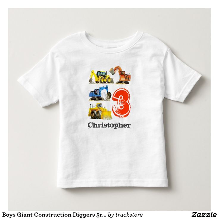 Boys Giant Construction Diggers 3rd Birthday T-shirt Puffin Rock, Construction Birthday Shirt, Kai Lan, Disney Toddler, Big Brother Shirt, Toddler Tops, Brother Shirts, Birthday Boy Shirts, Birthday Tshirts