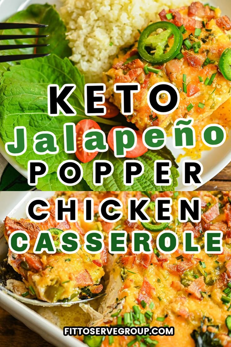 keto jalapeno popper chicken casserole on a plate