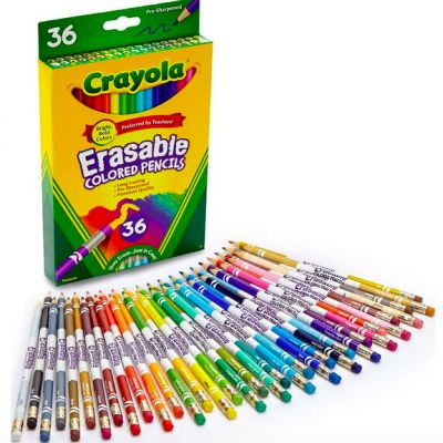 crayola erasible colored pencils in display box