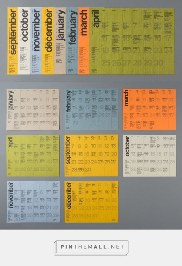 two rows of numbered tickets with the names of each event in different colors and sizes