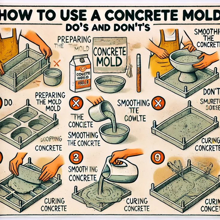 instructions on how to use a concrete mold