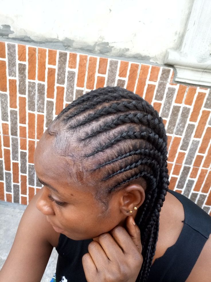 All back ghana weaving with attachment All Back Weaving With Attachment, All Back Weaving, Hairstyles With Attachment, All Back Hairstyle, Ghana Weaving Styles, Bun Donut, Ghana Weaving, Hairstyles For Ladies, Short Hair Bun