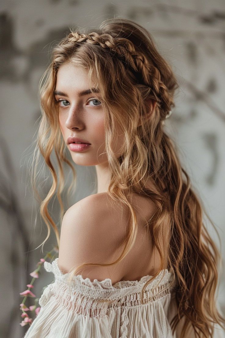 Prom night is a special occasion that calls for a hairstyle as memorable as the event itself. Check out these prom hairstyle ideas for your special night. 2 B Hair, Herbalist Garden, Boho Spring Wedding, Medieval Prince, Mystical Woman, Prom Hairstyle Ideas, Braided Crown, Bohemian Wedding Hair, Hairstyle Braids