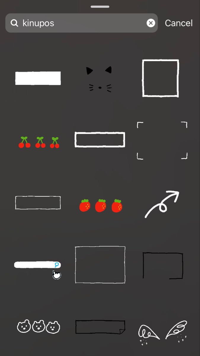 an iphone screen showing the different types of stickers and shapes that can be used to decorate