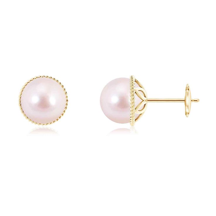 Redefine elegance with this alluring pair of pearl stud earrings. The twisted rope design around the two round Akoya cultured pearls in white lends a touch of uniqueness to the pair. These pearl button earrings are all about subtle charm and timeless beauty. The captivating pearls are set in pegs on 14K yellow gold. Japanese Akoya Pearl is the Birthstone for the month of June and traditional gemstone gift for 3rd, 30th, 46th, 50th & 52nd wedding anniversaries. All our items are packaged with car 52nd Wedding Anniversary, Rope Frame, Akoya Pearl Earrings, Button Earrings, Rope Design, Akoya Pearls, Pearl Stud Earrings, Pearl Studs, Cultured Pearls