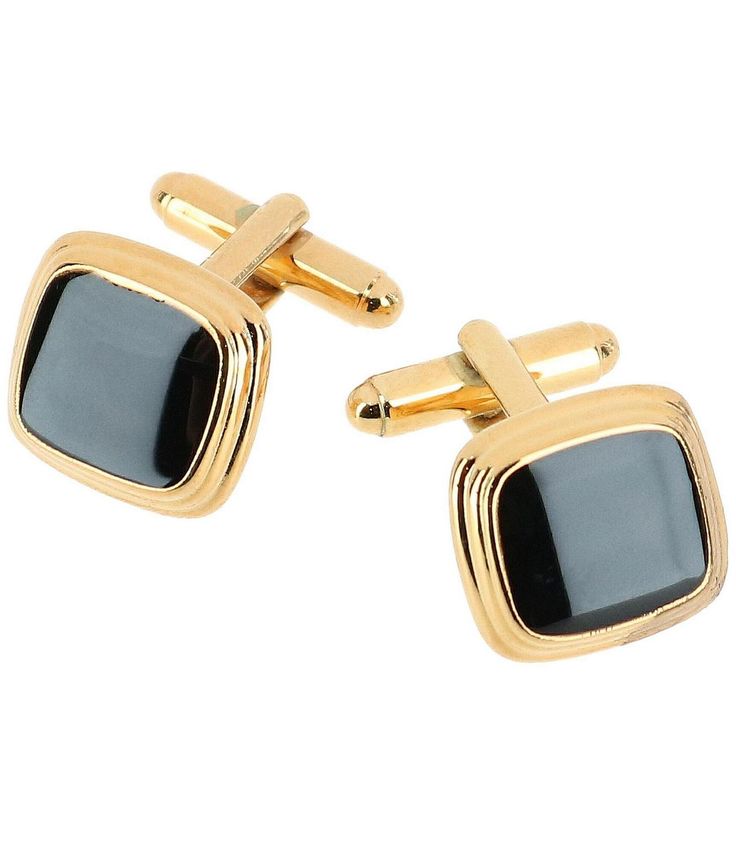 From Trafalgar&#x2C; these cufflinks feature: 2-piece cufflink setCompletes a distinguished lookHandsome and polishedMade of rhodium and goldImported. Elegant Rectangular Cufflinks For Formal Occasions, Classic Cuff Jewelry For Professional Use, Classic Office Cuff Jewelry, Elegant Gold Cufflinks For Office, Elegant Black Cufflinks For Office, Elegant Cufflinks For Business, Elegant Office Cufflinks, Elegant Rectangular Cufflinks For Business, Elegant Black Office Cufflinks