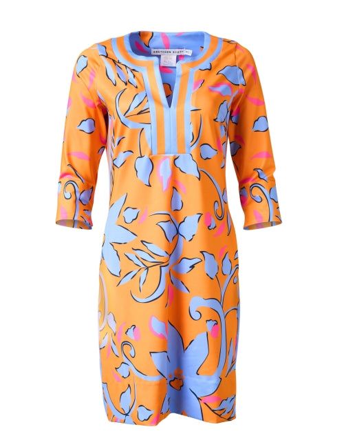 orange-floral-printed-jersey-dress_product.jpeg Spring Vibrant Print Tunic, Spring Tunic With Vibrant Print, Multicolor Floral Print Spring Tunic, Long Sleeve Orange Tunic For Summer, Spring V-neck Dress With Bold Print, Multicolor Printed Spring Tunic, Spring Multicolor Print Tunic Dress, Printed Multicolor Spring Tunic, Multicolor Printed Tunic For Spring